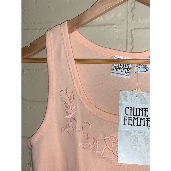 NWT PEACH LACE TRIM TANK TOP SIZE LARGE - Picture 5 of 12